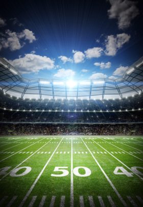 Football stadium under night lights